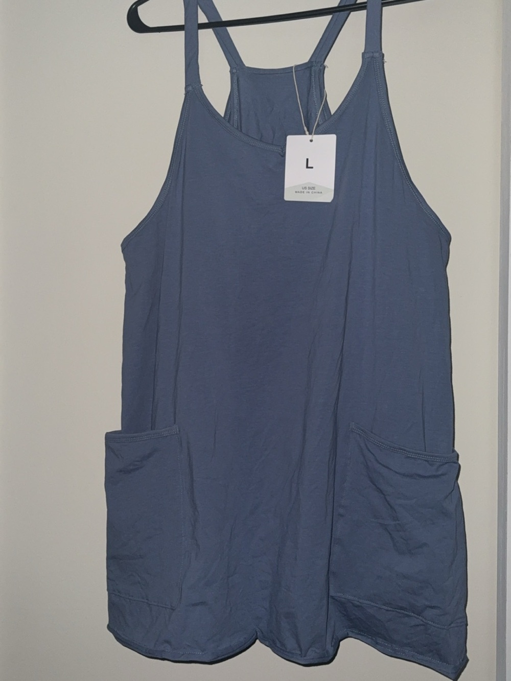 Women’s Blue Racerback Pocket dress with shorts - Size L